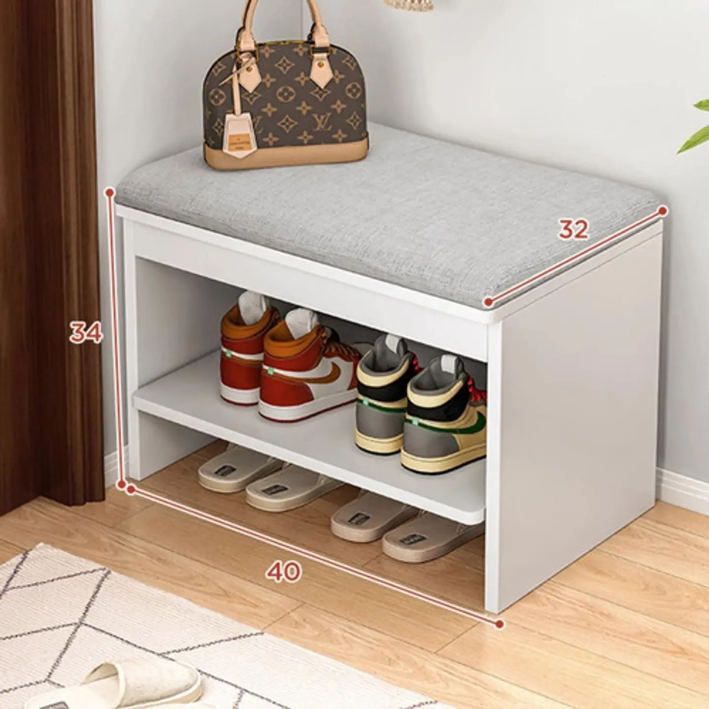 Zapatero Organizador Con Asiento Multifuncional 40x30x34 2