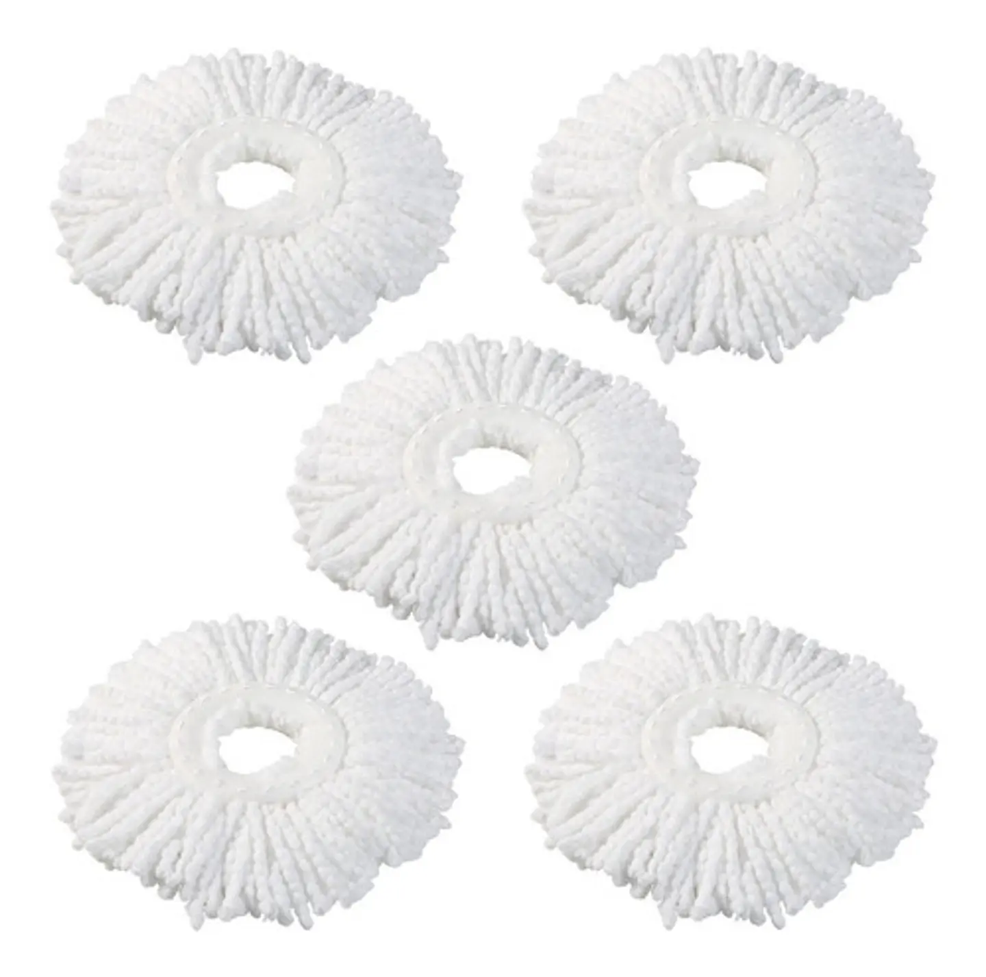 Pack 5 Repuestos Cabezal Mopa Giratoria 360 Trapeador Blanco 1
