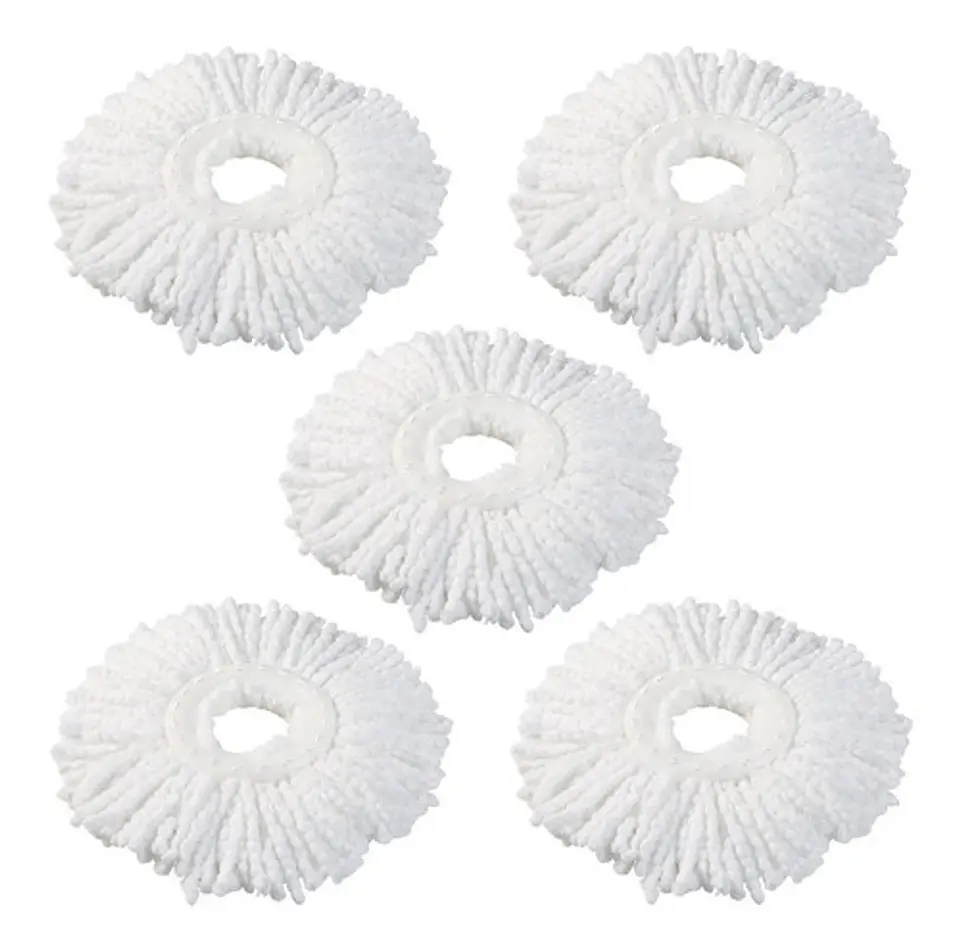 Pack 5 Repuestos Cabezal Mopa Giratoria 360 Trapeador Blanco 1