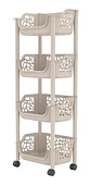 Cesta De Almacenamiento 4 Niveles Estante Cocina Con Ruedas - Miniatura 1