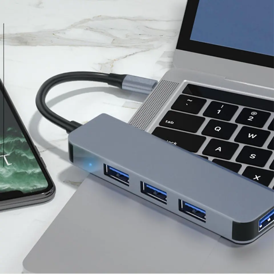 Expansión Adaptador Cable Tipo C Cargador Usb 4 Puertos  5