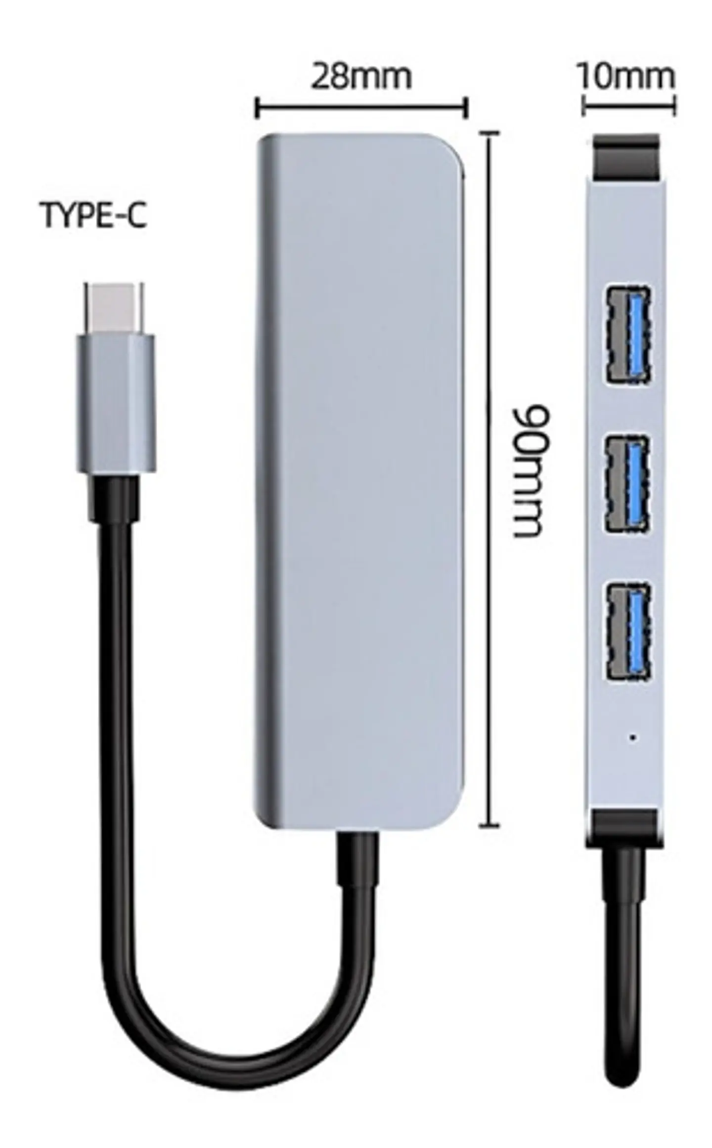 Expansión Adaptador Cable Tipo C Cargador Usb 4 Puertos  6