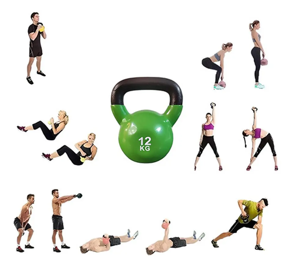 Pesa Rusa Kettlebell 12kg Acero Y Vinilo 3