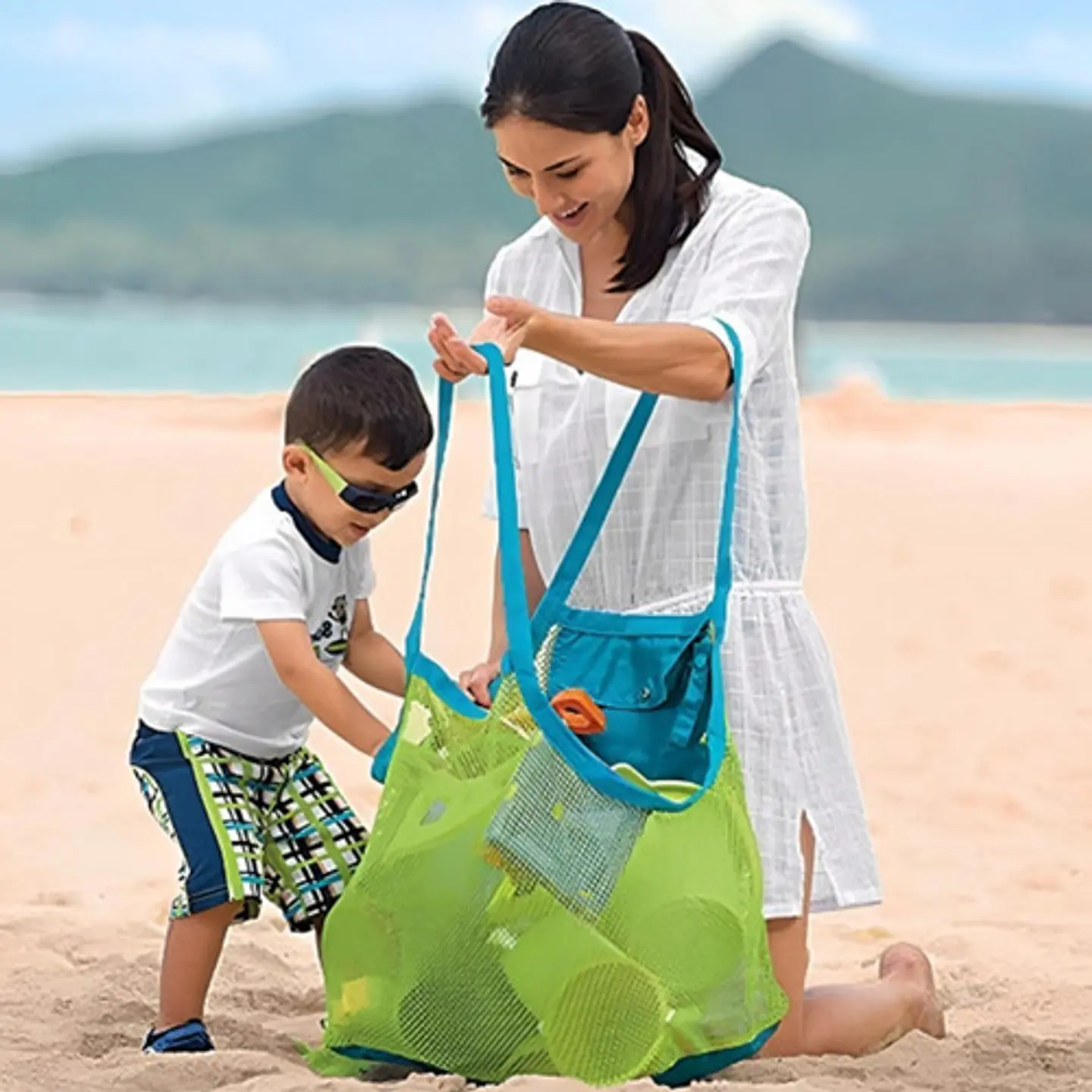 Bolsa De Malla Portátil Unisex Almacenamiento Juguetes Playa 4