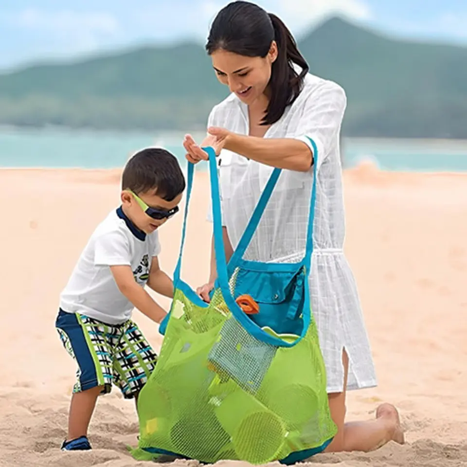 Bolsa De Malla Portátil Unisex Almacenamiento Juguetes Playa 4
