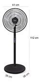 Ventilador De Pie Con Control Remoto 5 Aspas 220v - Miniatura 9