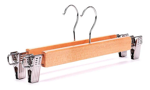 Pack 10 Colgador De Ropa De Madera Pinzas Gancho Ajustables