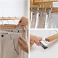 Pack 10 Colgador De Ropa De Madera Pinzas Gancho Ajustables - Miniatura 3