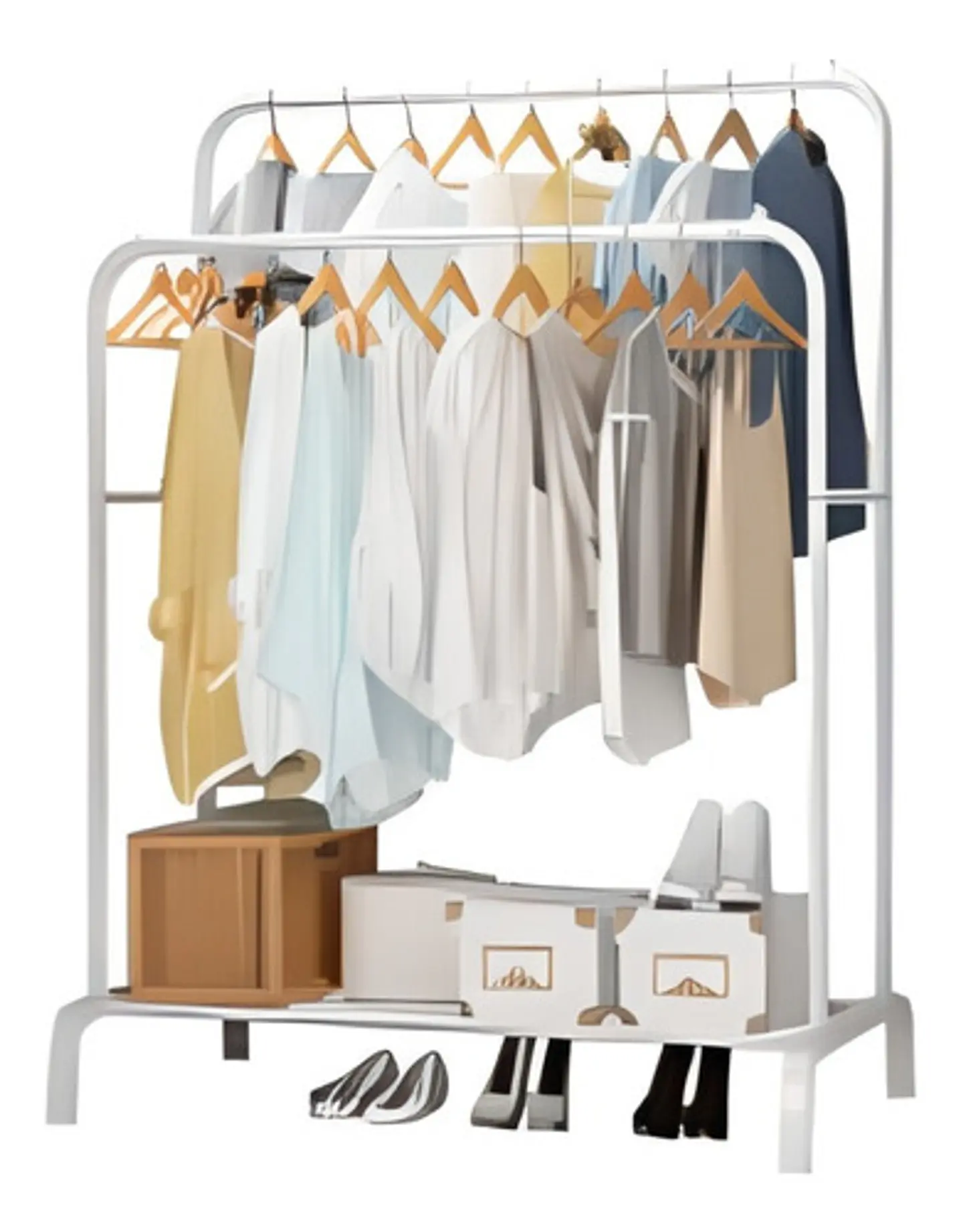Perchero Organizador Estante De Ropa Multiuso De Metal 1