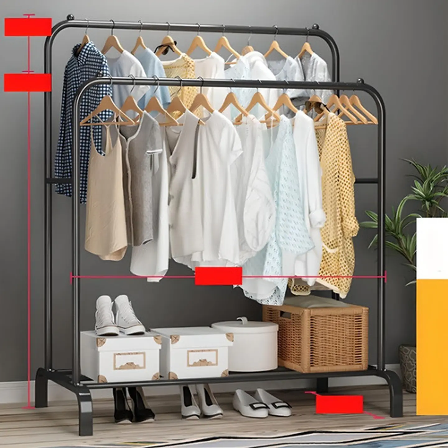 Perchero Organizador Estante De Ropa Multiuso De Metal 6