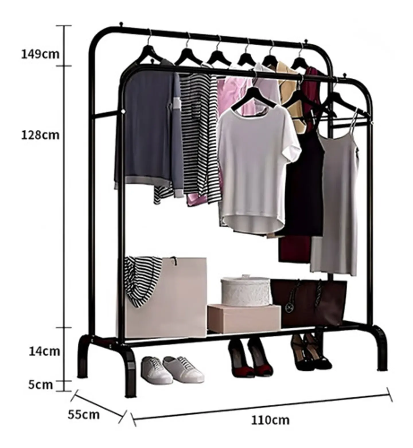 Perchero Organizador Estante De Ropa Multiuso De Metal 8