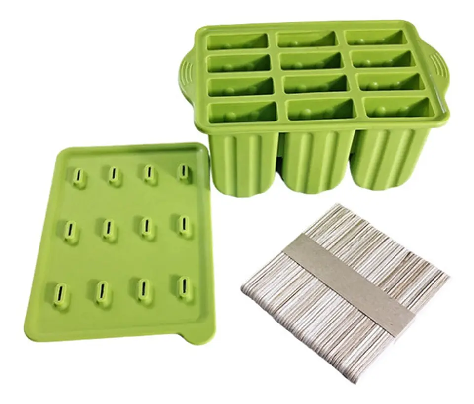 Molde Silicona De Helados Paleta + Accesorios Preparación 2