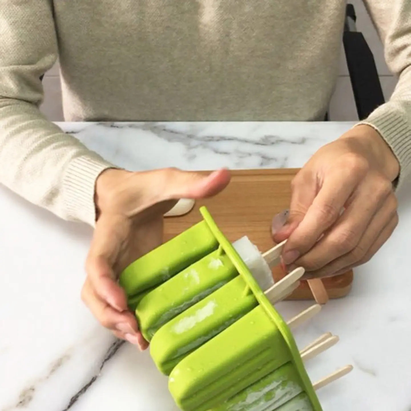 Molde Silicona De Helados Paleta + Accesorios Preparación 5