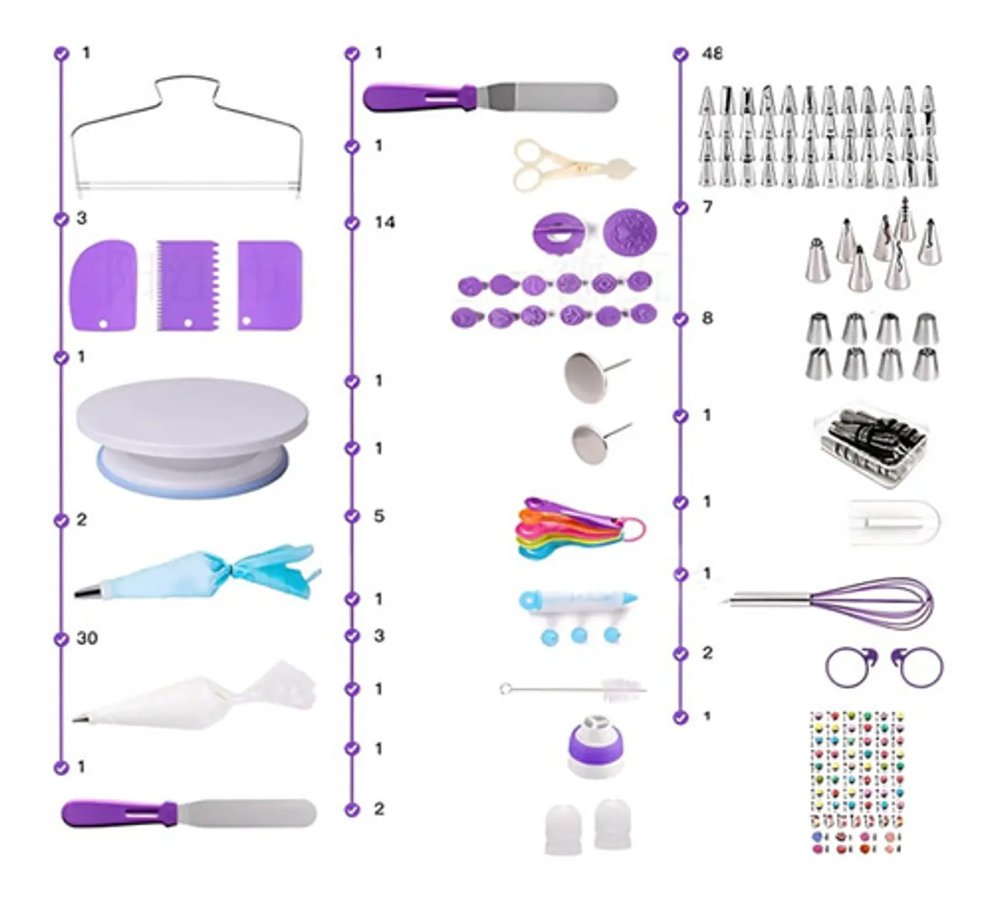 137 Accesorios Para Decorar Tortas Con Base Giratoria 360° 3