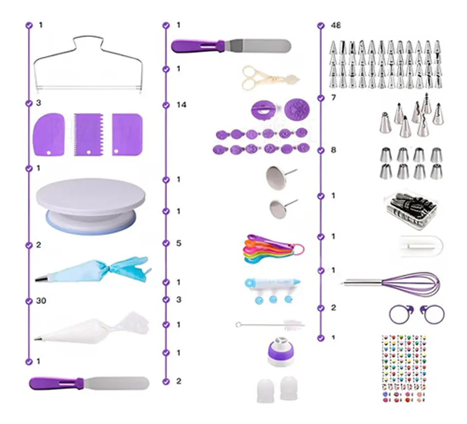 137 Accesorios Para Decorar Tortas Con Base Giratoria 360° 3