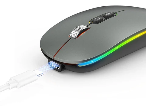Mouse Delgado Escritorio Bluetooh Inalámbrico Led 1600 Dpi