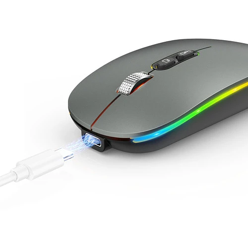Mouse Delgado Escritorio Bluetooh Inalámbrico Led 1600 Dpi