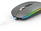 Mouse Delgado Escritorio Bluetooh Inalámbrico Led 1600 Dpi - Miniatura 1