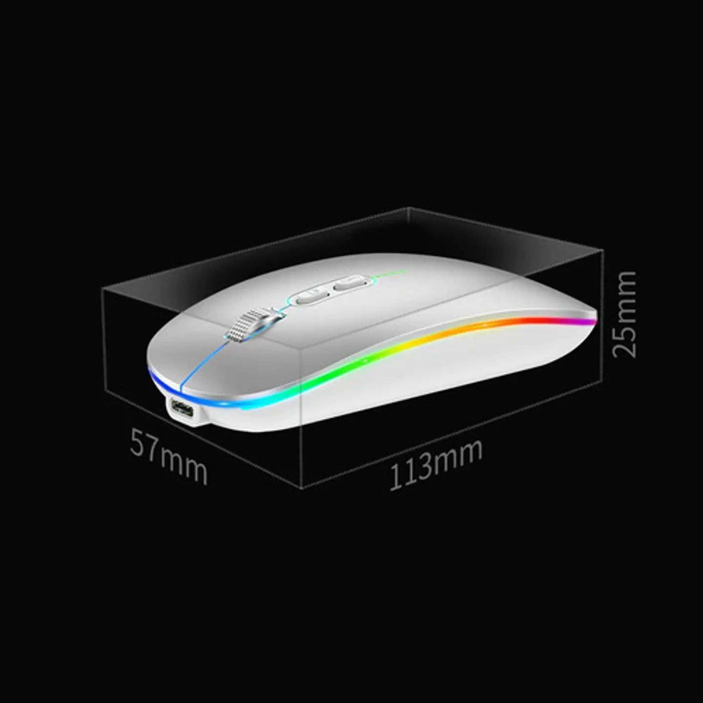 Mouse Delgado Escritorio Bluetooh Inalámbrico Led 1600 Dpi 7