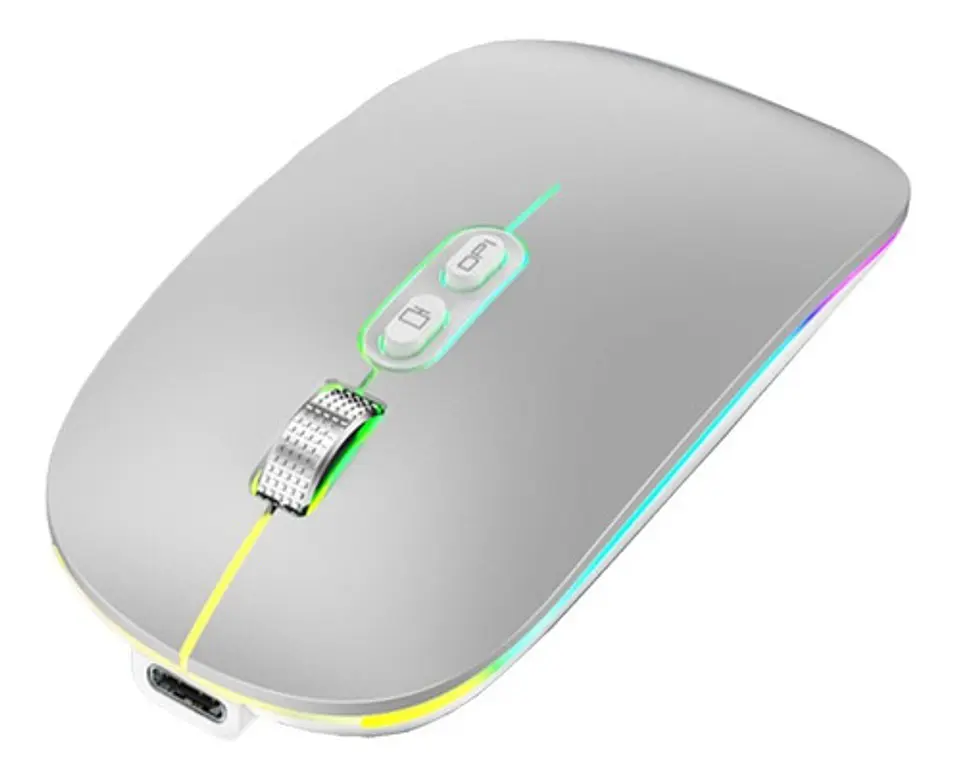 Mouse Delgado Escritorio Bluetooh Inalámbrico Led 1600 Dpi 8