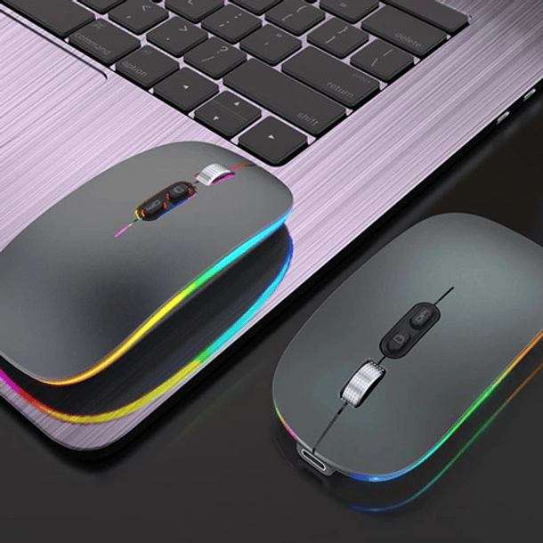 Mouse Delgado Escritorio Bluetooh Inalámbrico Led 1600 Dpi 12