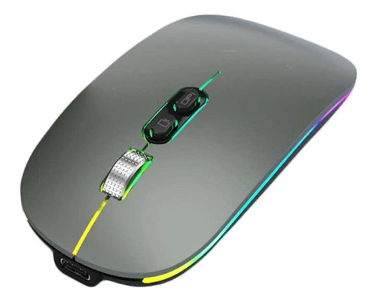 Mouse Delgado Escritorio Bluetooh Inalámbrico Led 1600 Dpi 15