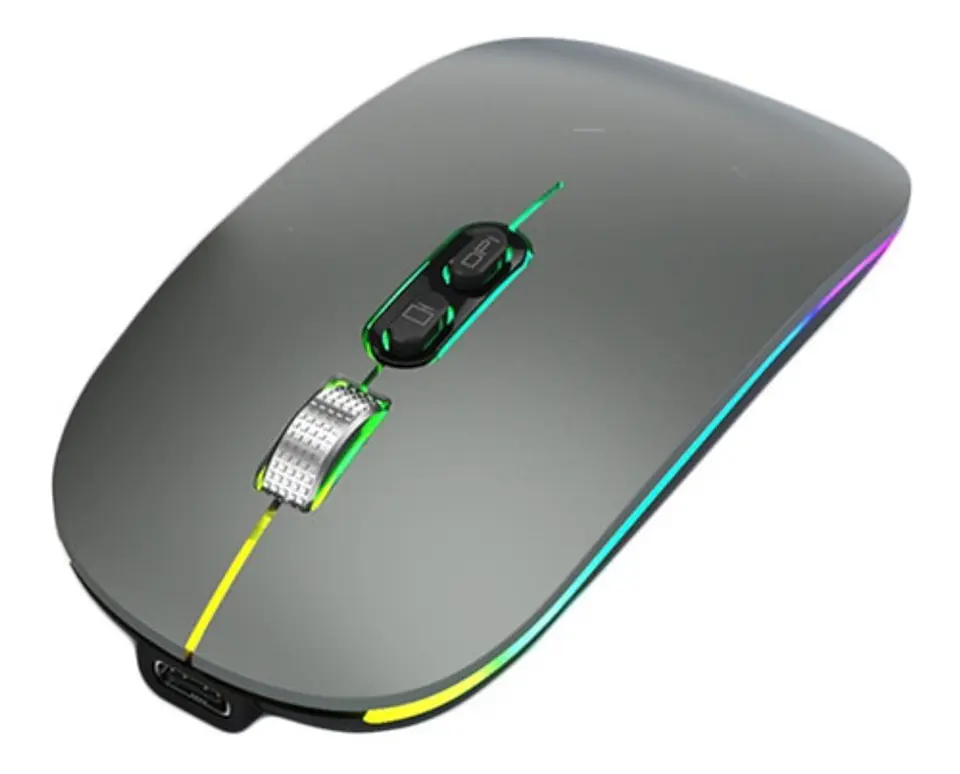 Mouse Delgado Escritorio Bluetooh Inalámbrico Led 1600 Dpi 15