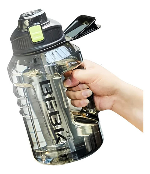 Botella De Agua Deportiva Gym Fitness + Pajita Unisex 2300ml