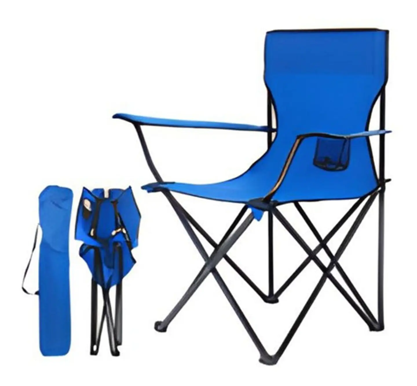 Silla De Camping Playa Plegable Con Posavasos Y Reposabrazos 2