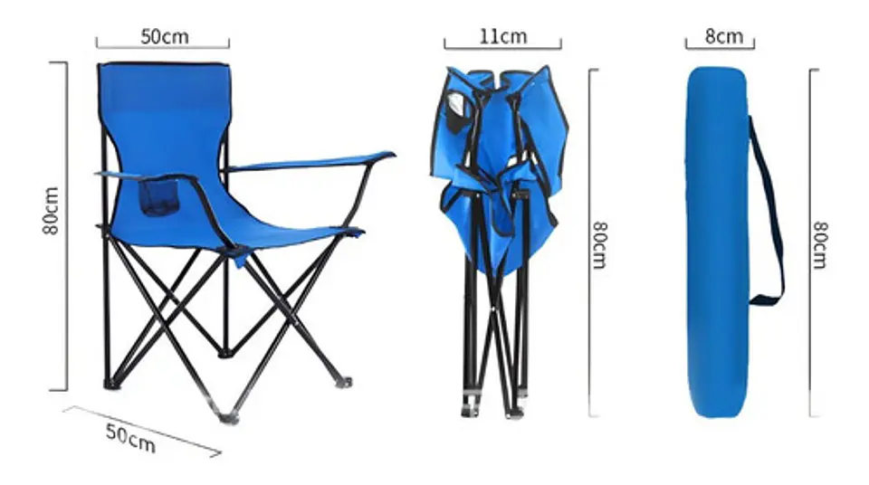 Silla De Camping Playa Plegable Con Posavasos Y Reposabrazos 6