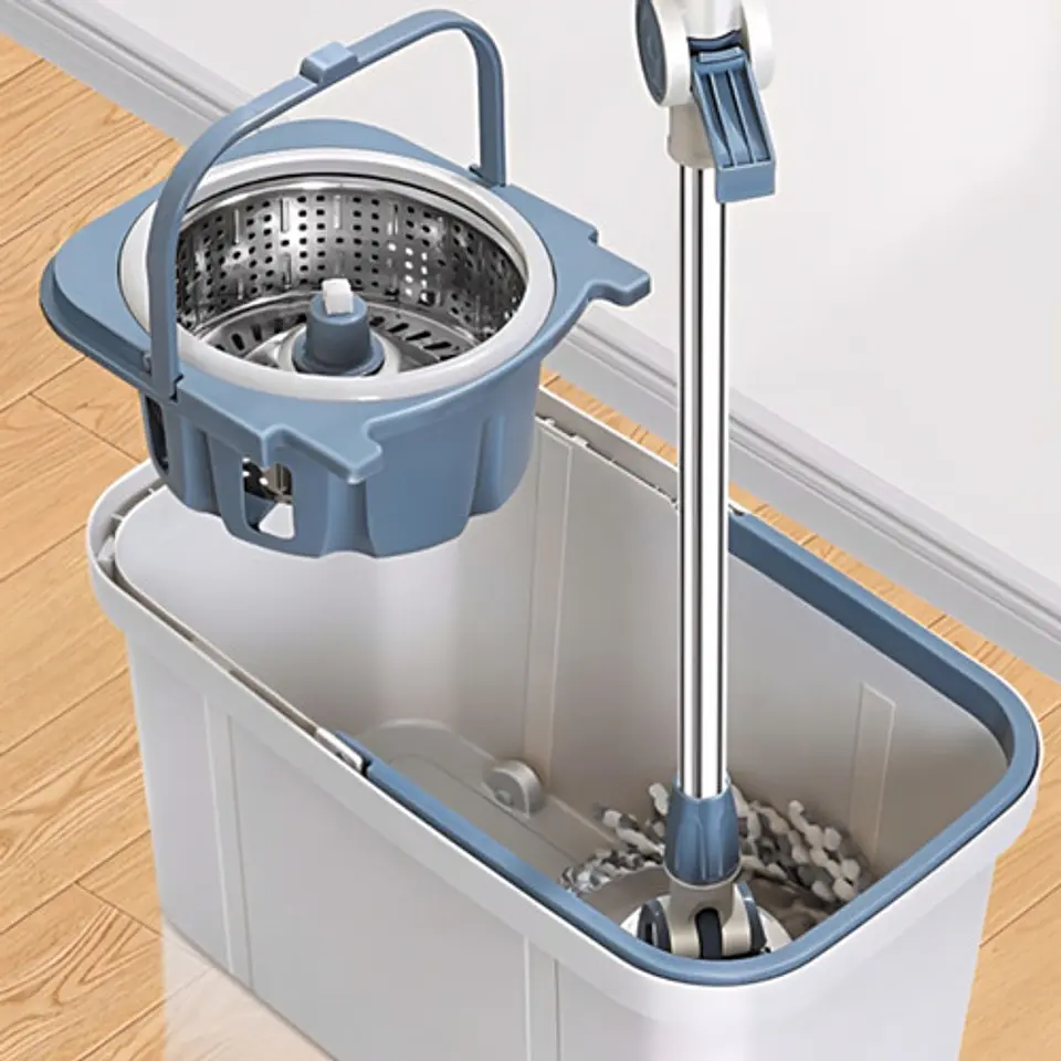 Lampazo Mopa Fregona Cubo Trapeador De Pisos Giratoria 360° 3