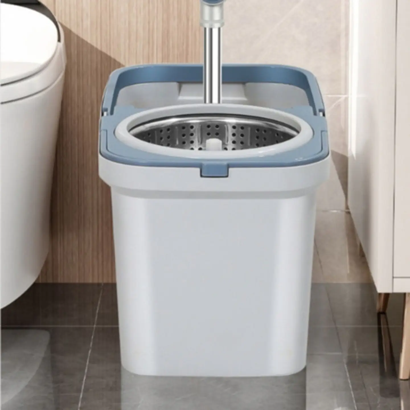 Lampazo Mopa Fregona Cubo Trapeador De Pisos Giratoria 360° 10