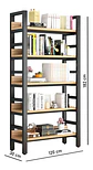 Estante Vitrina Biblioteca 5 Niveles Con Repisa 120x30x182 - Miniatura 2