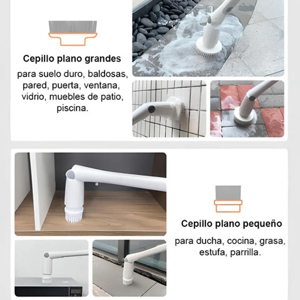 Cepillo De Limpieza Eléctrico Inalámbrico Multiuso Hogar 3