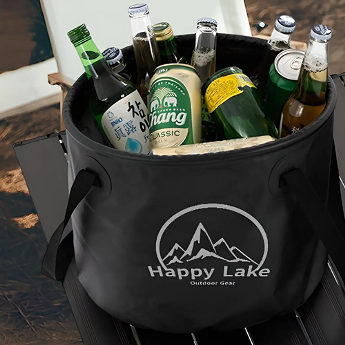 Balde Cubeta Hielera 20l Cerveza Camping Plegable Portátil 2