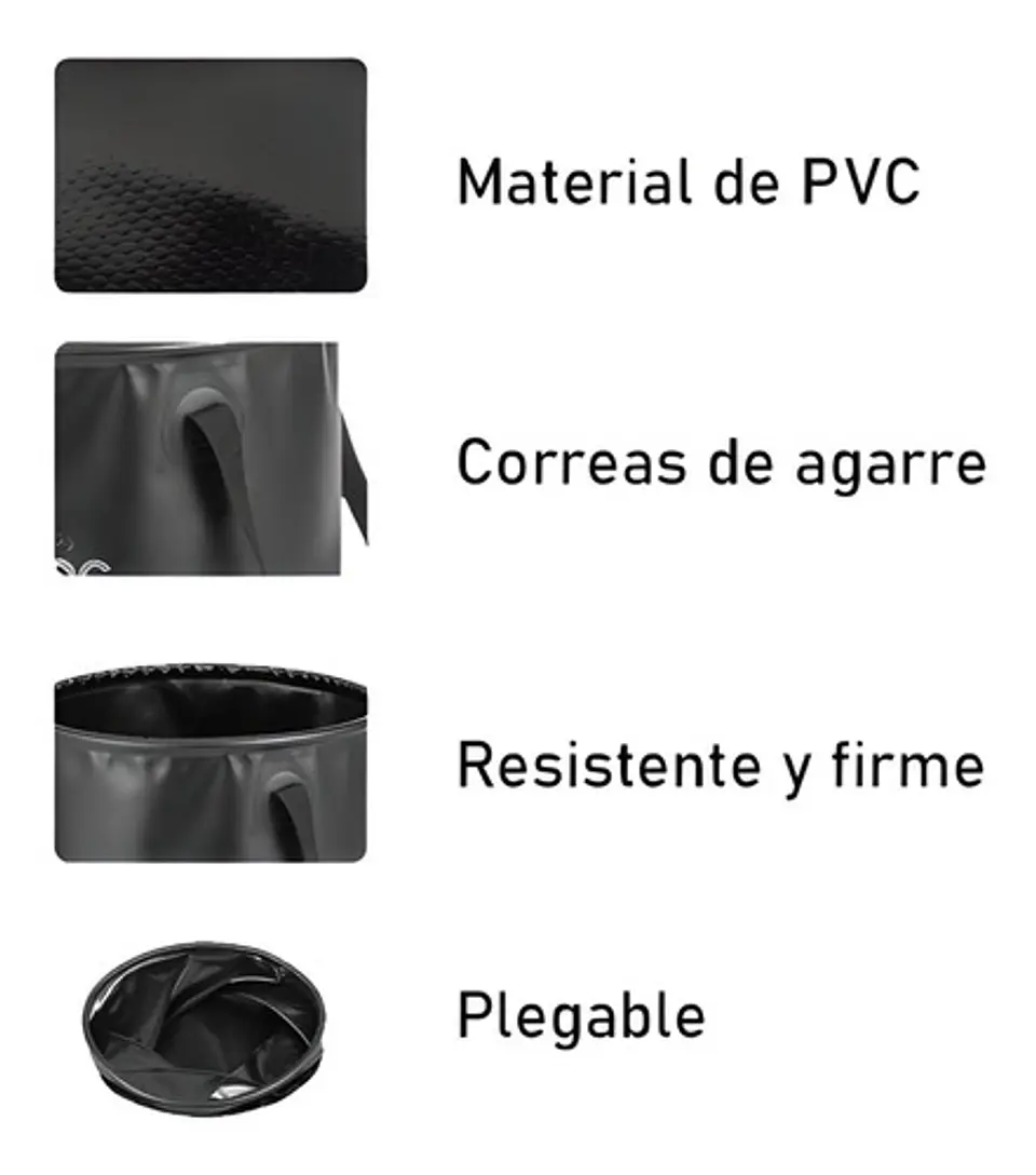 Balde Cubeta Hielera 20l Cerveza Camping Plegable Portátil 5