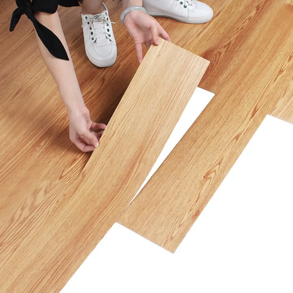 Pack 50 Láminas Autoadhesivas Piso Tabla Madera Pvc Vinilico 1