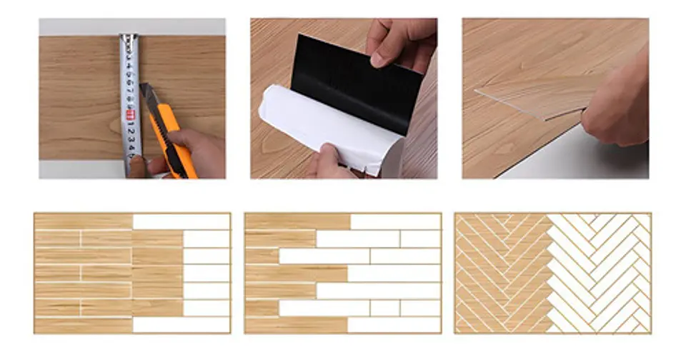 Pack 50 Láminas Autoadhesivas Piso Tabla Madera Pvc Vinilico 4