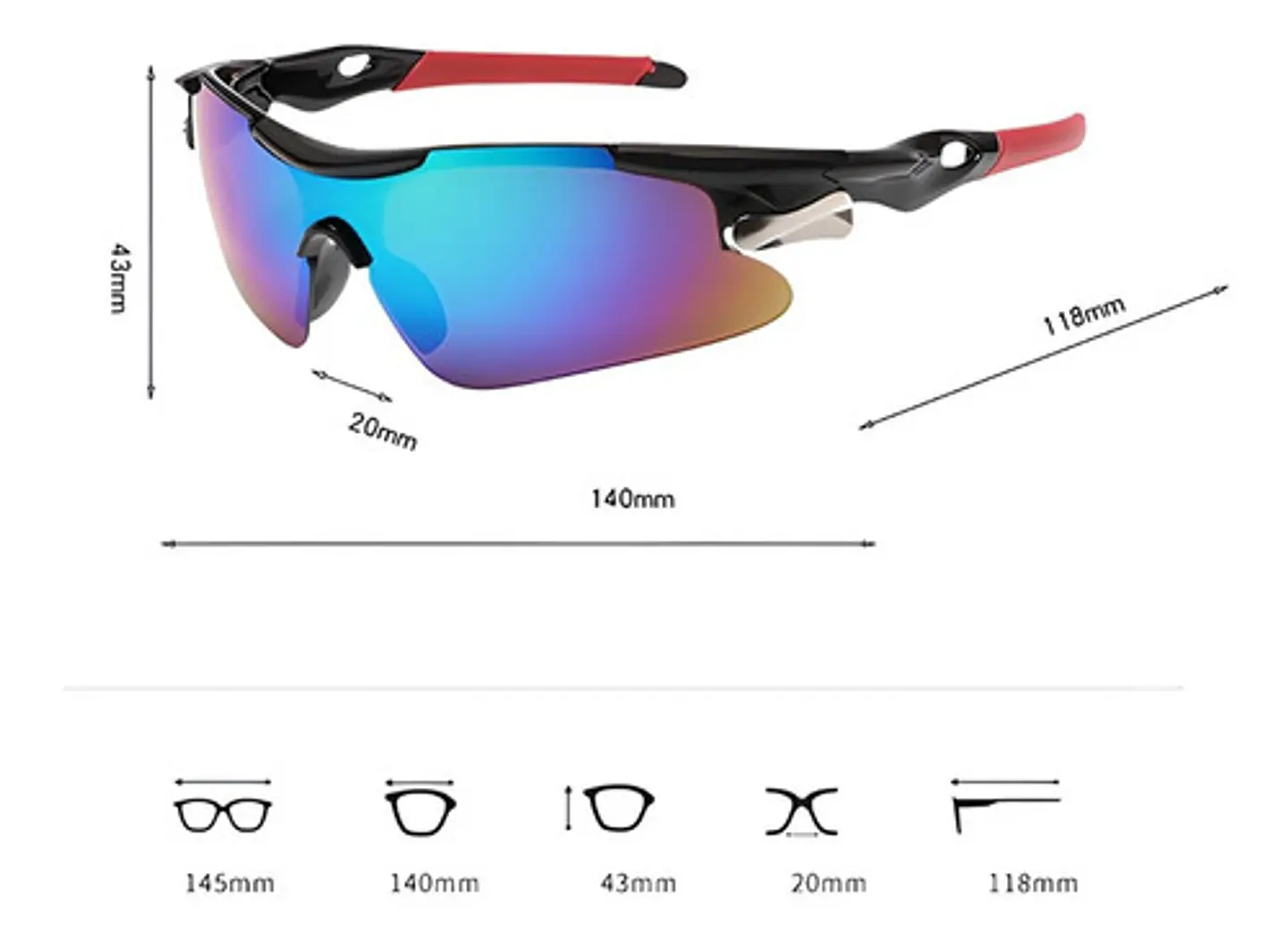 Lentes Arcoiris Playa Deportivos Unisex Multicolor Degradado 3