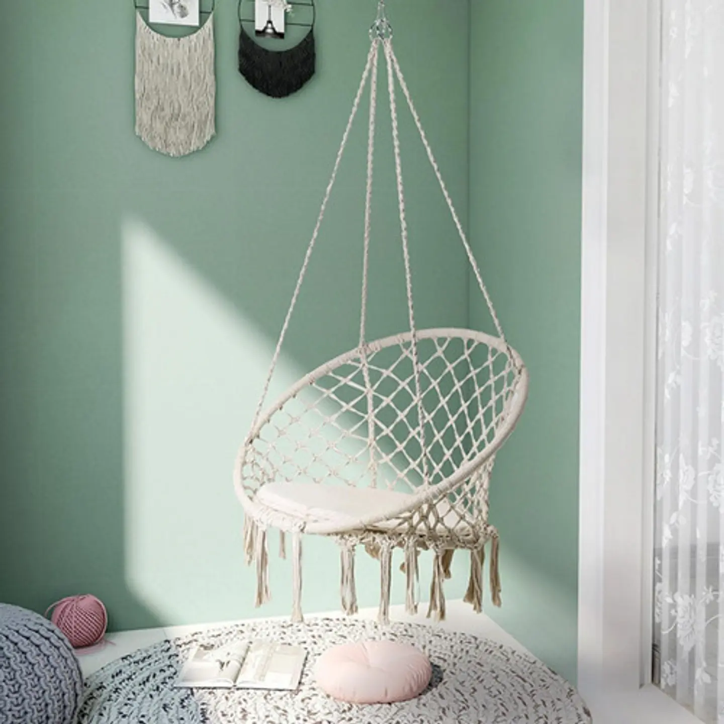 Silla Colgante Tipo Hamaca Para Terraza Jardín Living 5