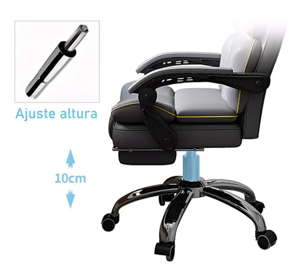 Silla Pc Negra Sillón Regulable Ejecutiva Oficina Escritorio 5
