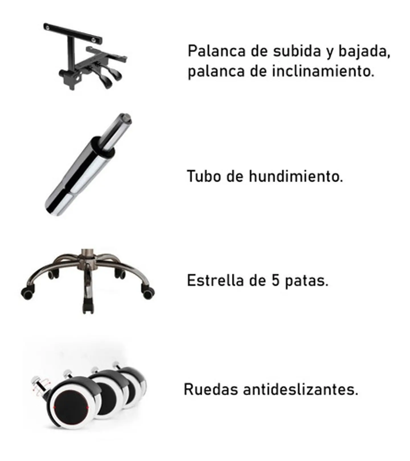 Silla Pc Negra Sillón Regulable Ejecutiva Oficina Escritorio 6