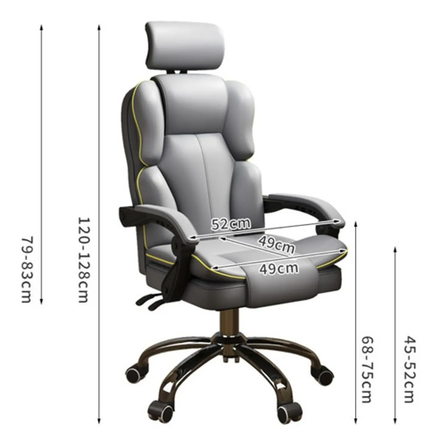 Silla Pc Negra Sillón Regulable Ejecutiva Oficina Escritorio 7