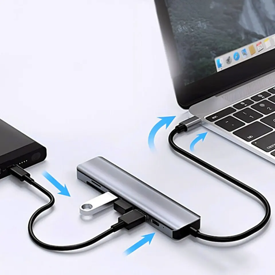 Adaptador 7 En 1 Entrada Tipo C 4k Hdmi Mac Windows 3