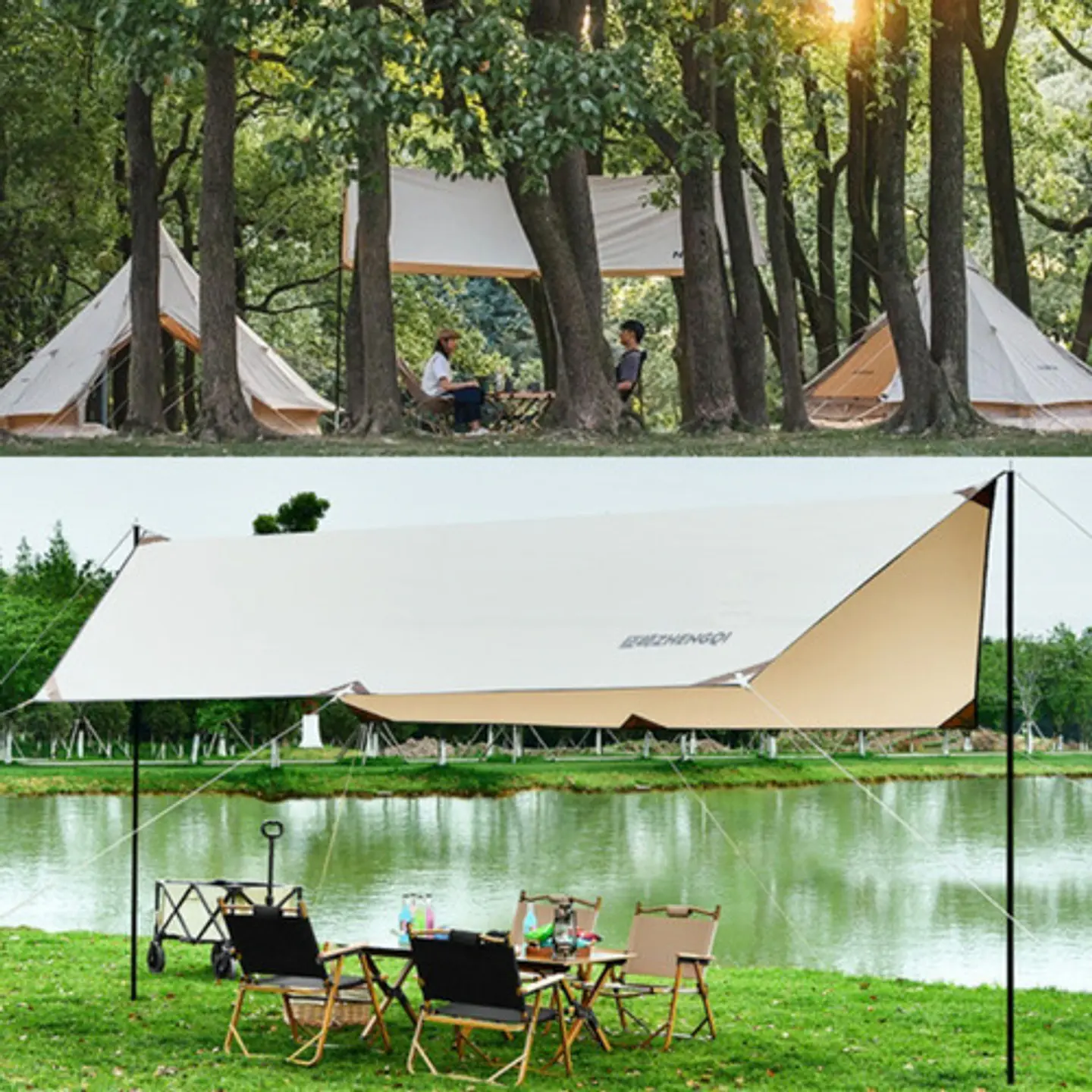 Techo Acampar Carpa 3 X 5 M Toldo Impermeable Parasol 3