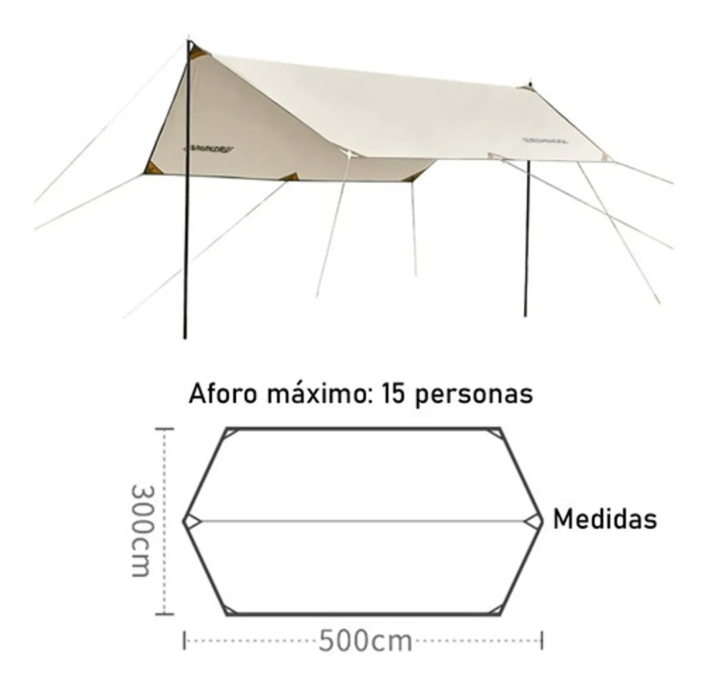Techo Acampar Carpa 3 X 5 M Toldo Impermeable Parasol 8