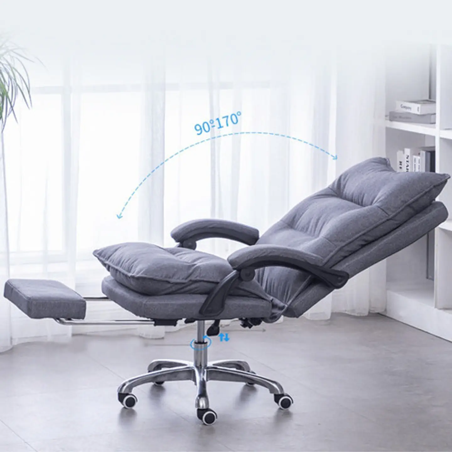 Silla Jefe De Tela Oficina Con Reposapiés  3