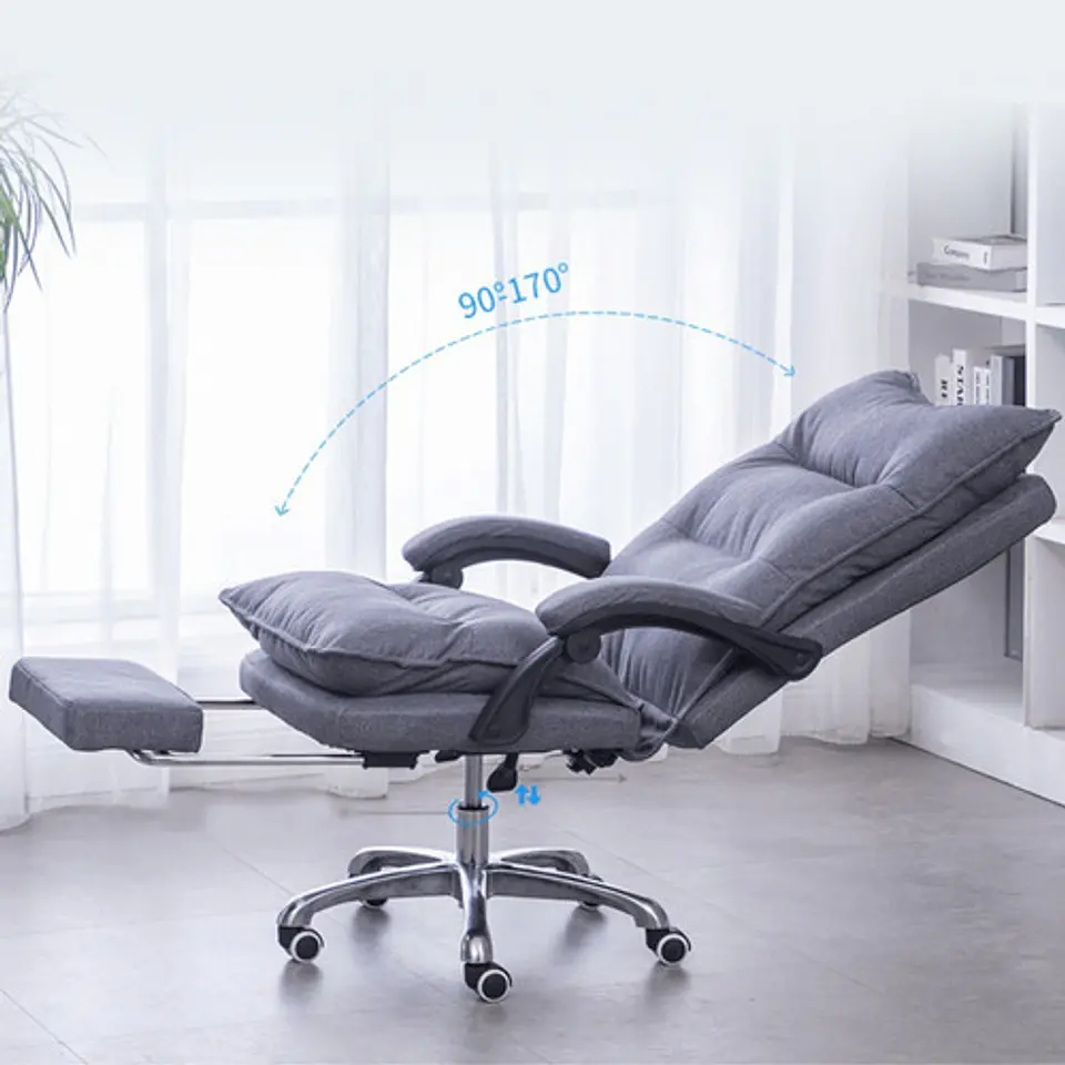 Silla Jefe De Tela Oficina Con Reposapiés  3