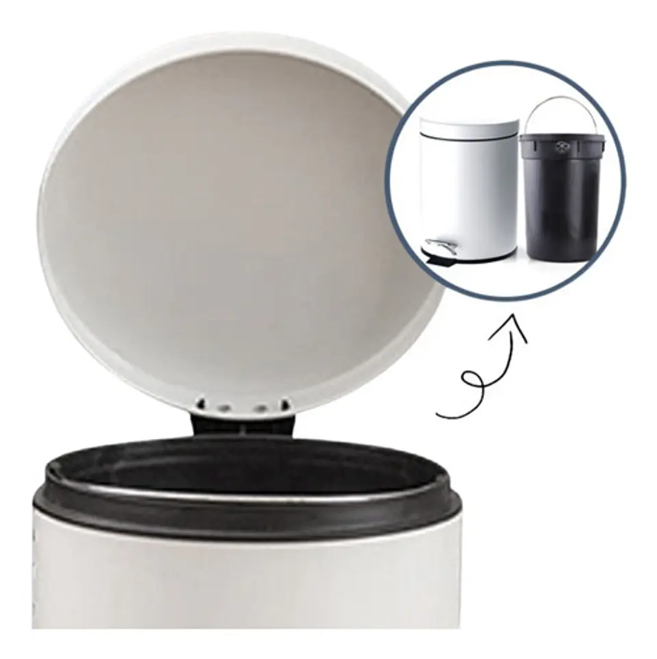 Papelera 8 Litros Elegante Con Pedal Basurero Oficina Baño 3