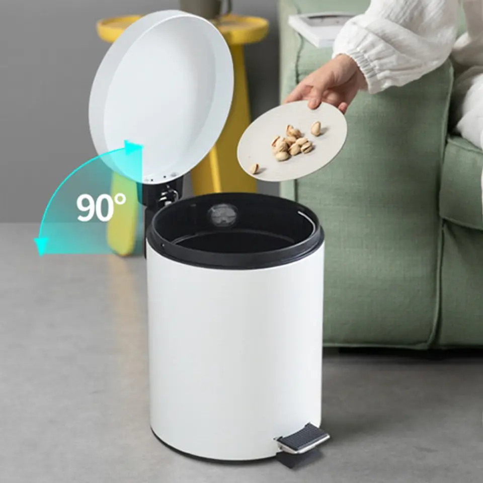 Papelera 8 Litros Elegante Con Pedal Basurero Oficina Baño 6